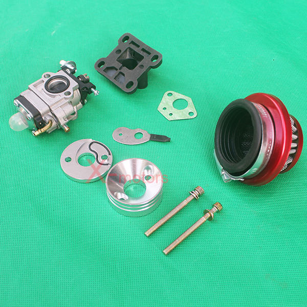 pocket bike carburetor Kit-Carburetor Air Filter Assy Alloy Stack for 43cc 47cc Gas Scooter Pocket Bike